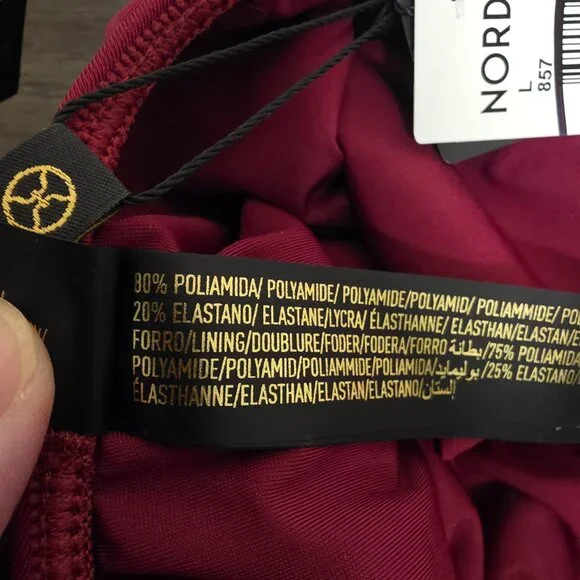 ViX Paula Hermanny Matte Liza One Piece NWT Burgundy Large - Picture 9 of 11